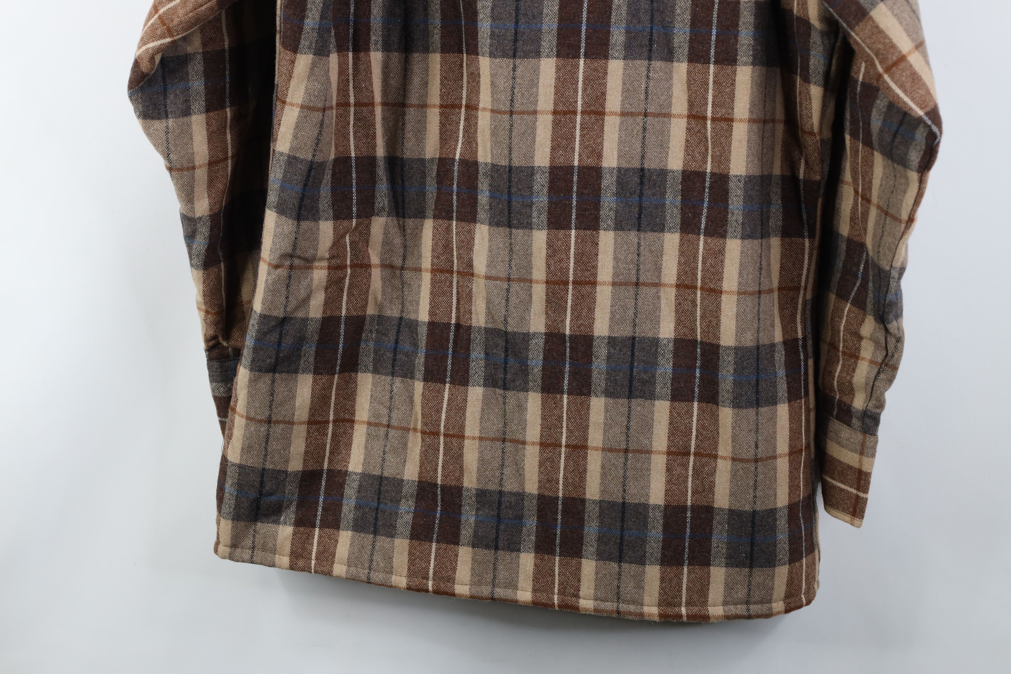 Vintage Vintage 70s Streetwear Wool Blend Quilted Shirt Jacket Plaid Size US M / EU 48-50 / 2 - 13 Thumbnail