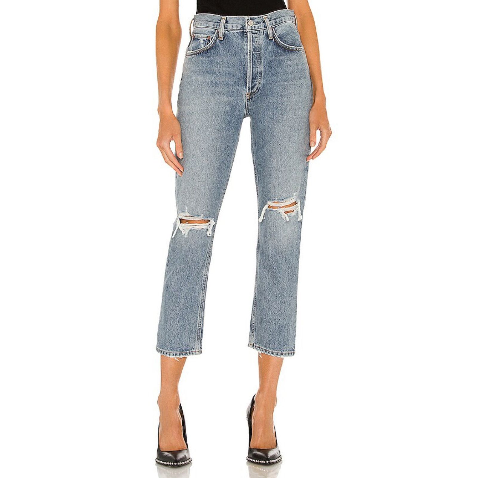 Agolde New with tags Riley High Rise Straight Crop Jean Escalate Size 25" / US 0 / IT 36 - 1 Thumbnail