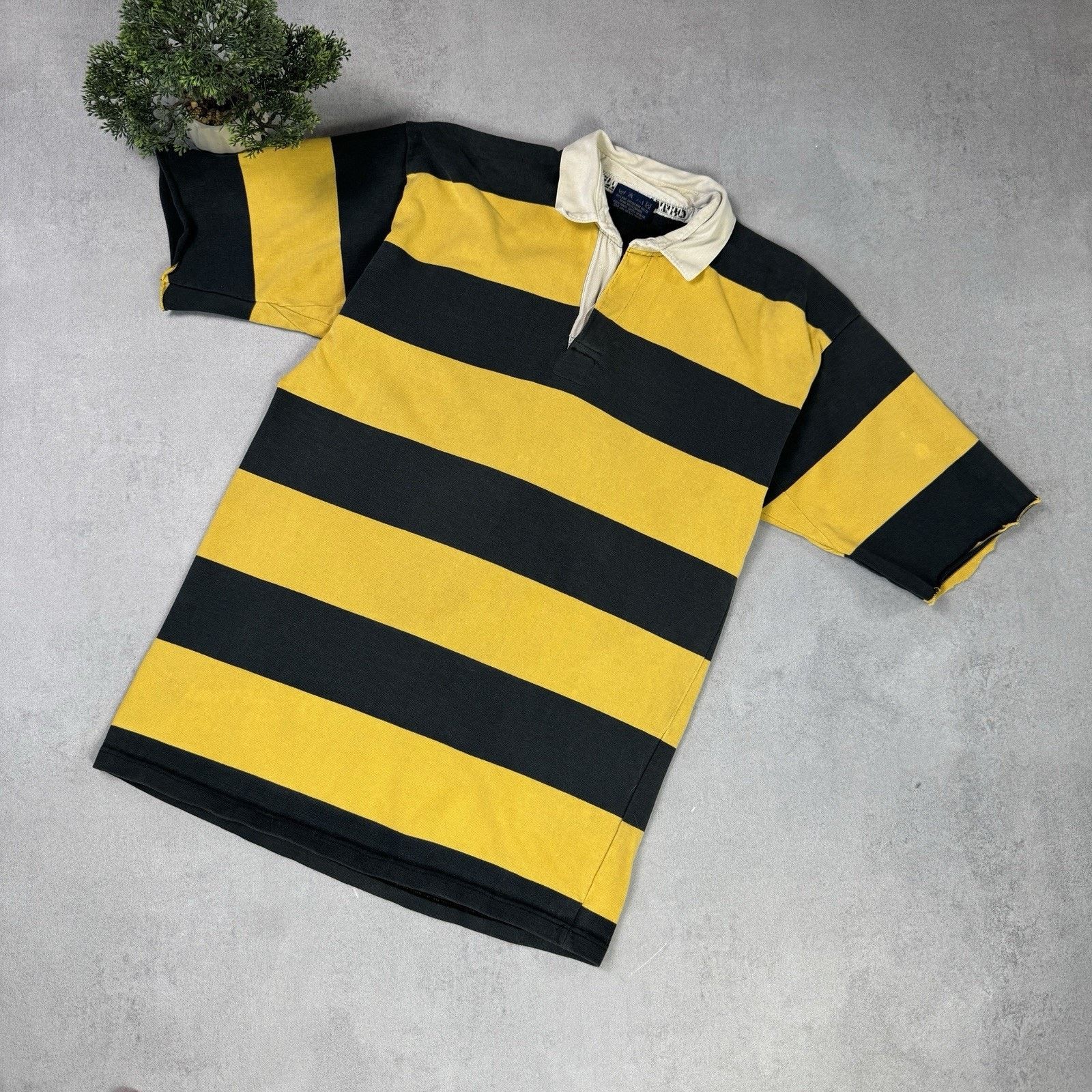 Vintage Vintage 90s Halbro Rugby Jersey Striped #9 Men Size 112cm Size US L / EU 52-54 / 3 - 1 Thumbnail