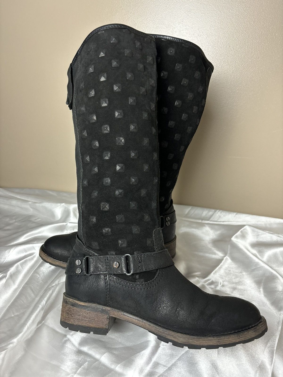 Vintage Leather Pataugas moto biker vintage high boots as 98 style Size US 7 / IT 37 - 10 Thumbnail
