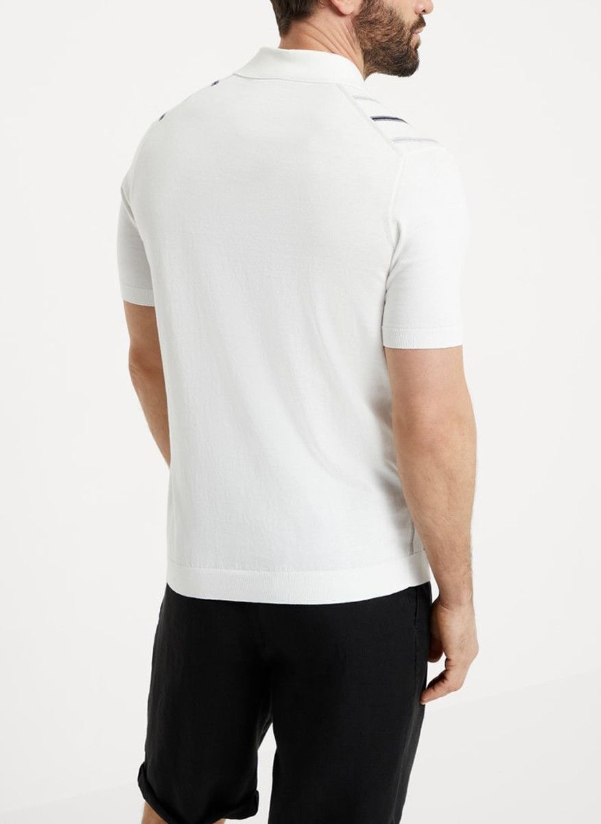 Brunello Cucinelli o1la1rc1a0425 Polo Sweater in White Size US M / EU 48-50 / 2 - 2 Thumbnail