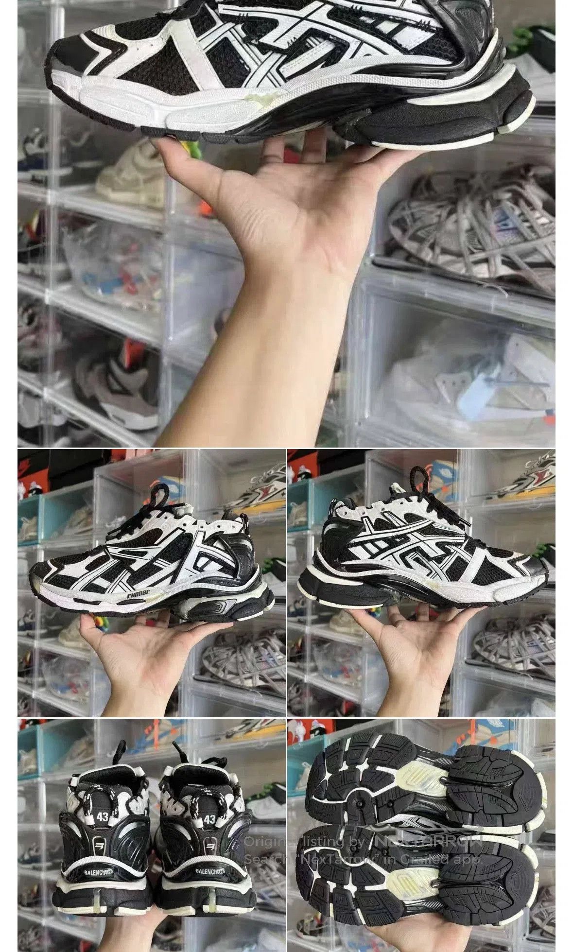 Balenciaga Balenciaga Runner Black and White Sneakers. Size US 10 / EU 43 - 7 Thumbnail