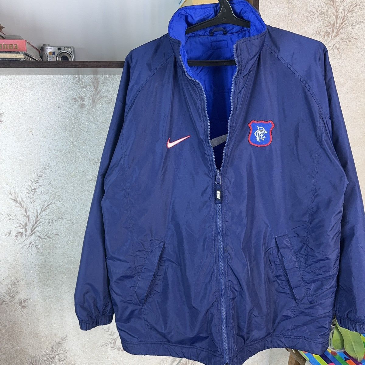 Nike × Vintage Vintage Nike Glasgow Rangers 1997 Jacket Reversibl Blue Size US L / EU 52-54 / 3 - 9 Thumbnail