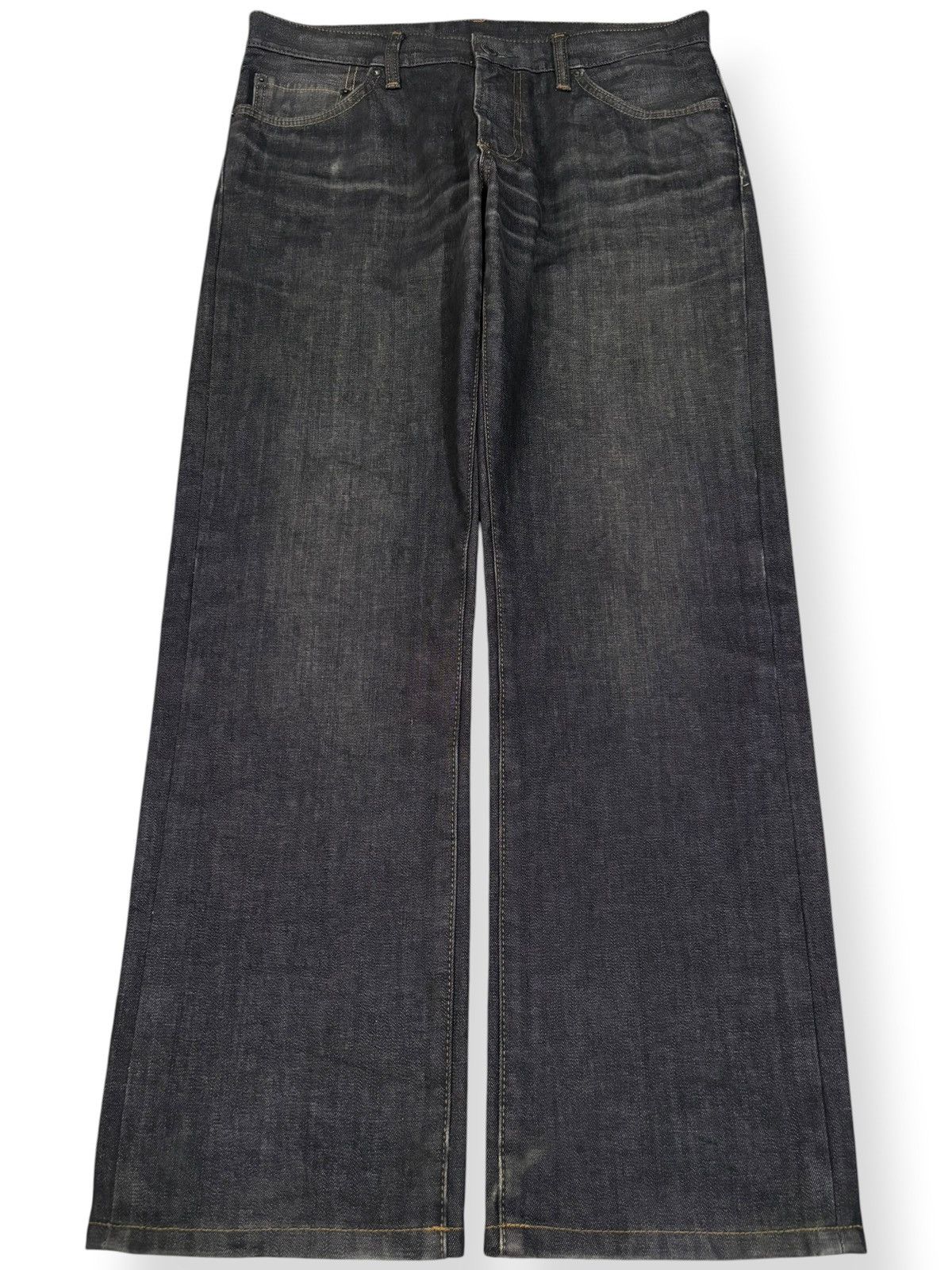 Uniqlo Vintage Uniqlo UJ Black Honeycomb Faded Jeans Size US 32 / EU 48 - 1 Thumbnail