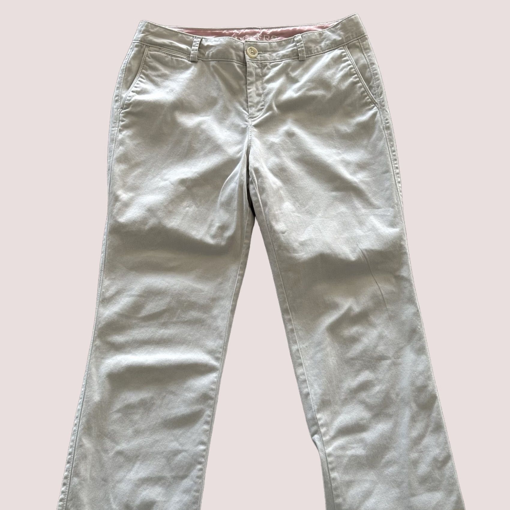 Dockers DOCKERS Pants Womens 10 32x31 Mid Rise Straight Khaki Ivory Khaki Stretch 99% Cotton 1% Elastane Size 24" / US 00 / IT 34 - 1 Thumbnail