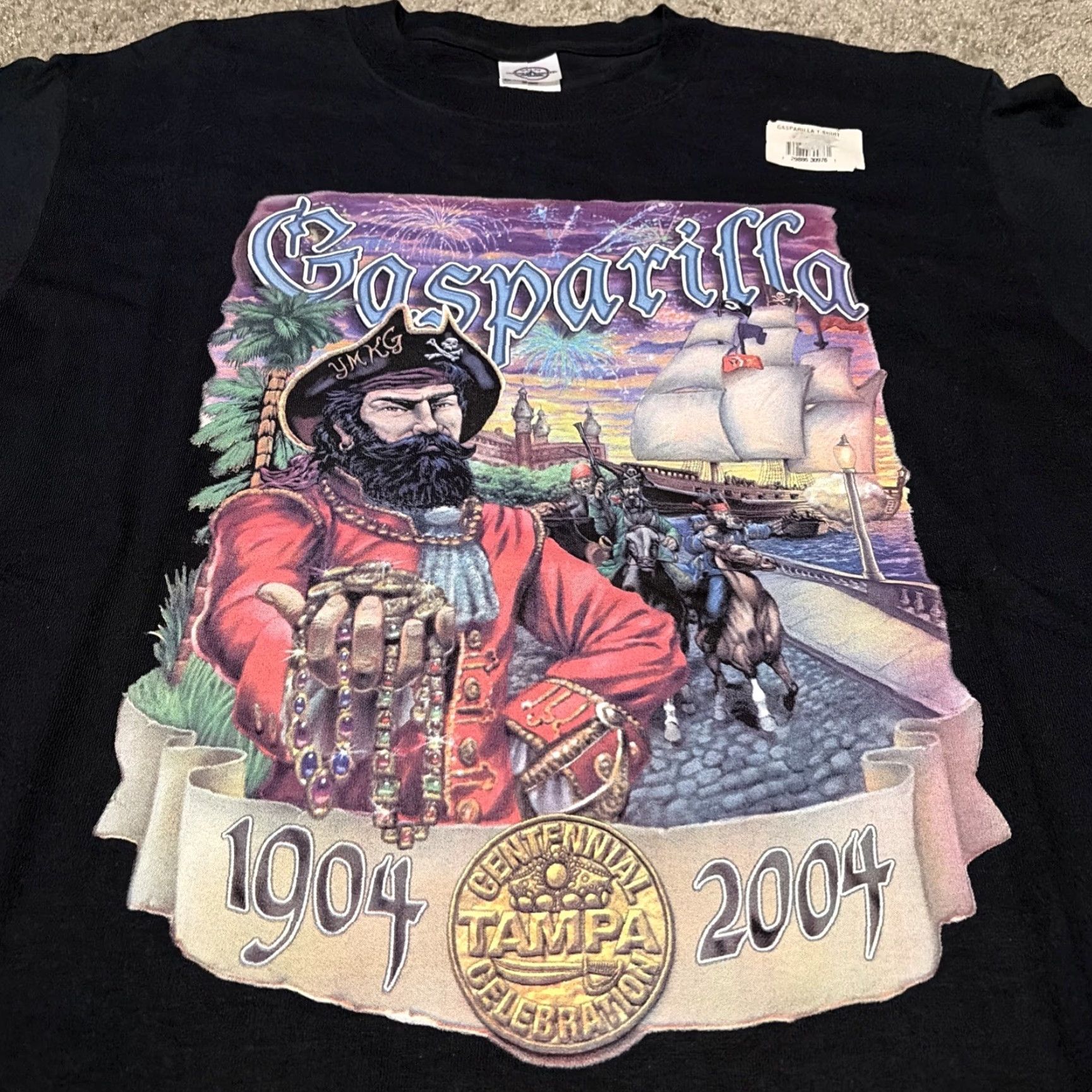 Delta VINTAGE Gasparilla Pirate Festival T-Shirt Tampa Florida Black M Men 2004 Florida Theme Pirates New With Tags Size US M / EU 48-50 / 2 - 3 Thumbnail