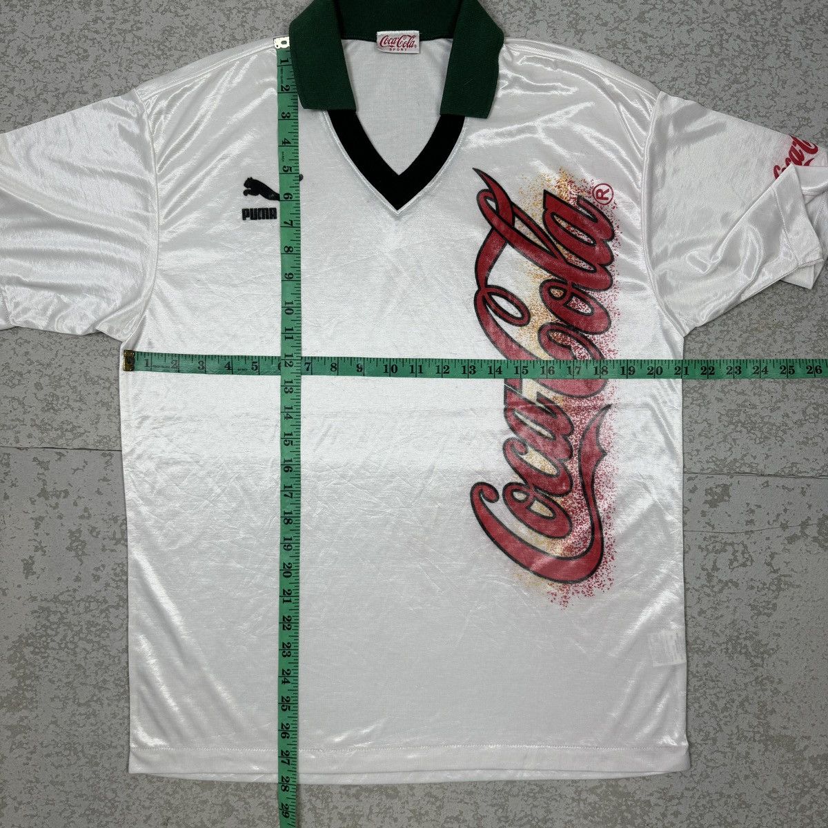 Coca Cola × Puma × Vintage 💥Vintage 90s Puma x Coca-Cola V-Neck Jersey Size US M / EU 48-50 / 2 - 7 Thumbnail