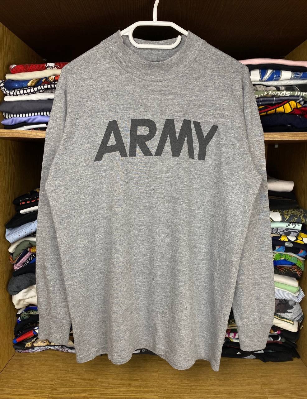Soffe Vintage 90s US Army Mock Neck Long Sleeve Tshirt Size US S / EU 44-46 / 1 - 1 Thumbnail
