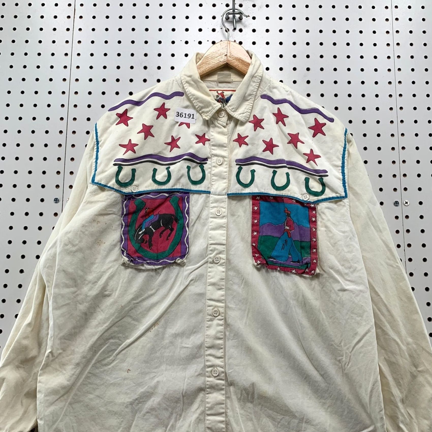 Vintage VINTAGE I Love Cowboys Shirt Womens XL White Long Sleeve Button Western Size XL / US 12-14 / IT 48-50 - 5 Thumbnail
