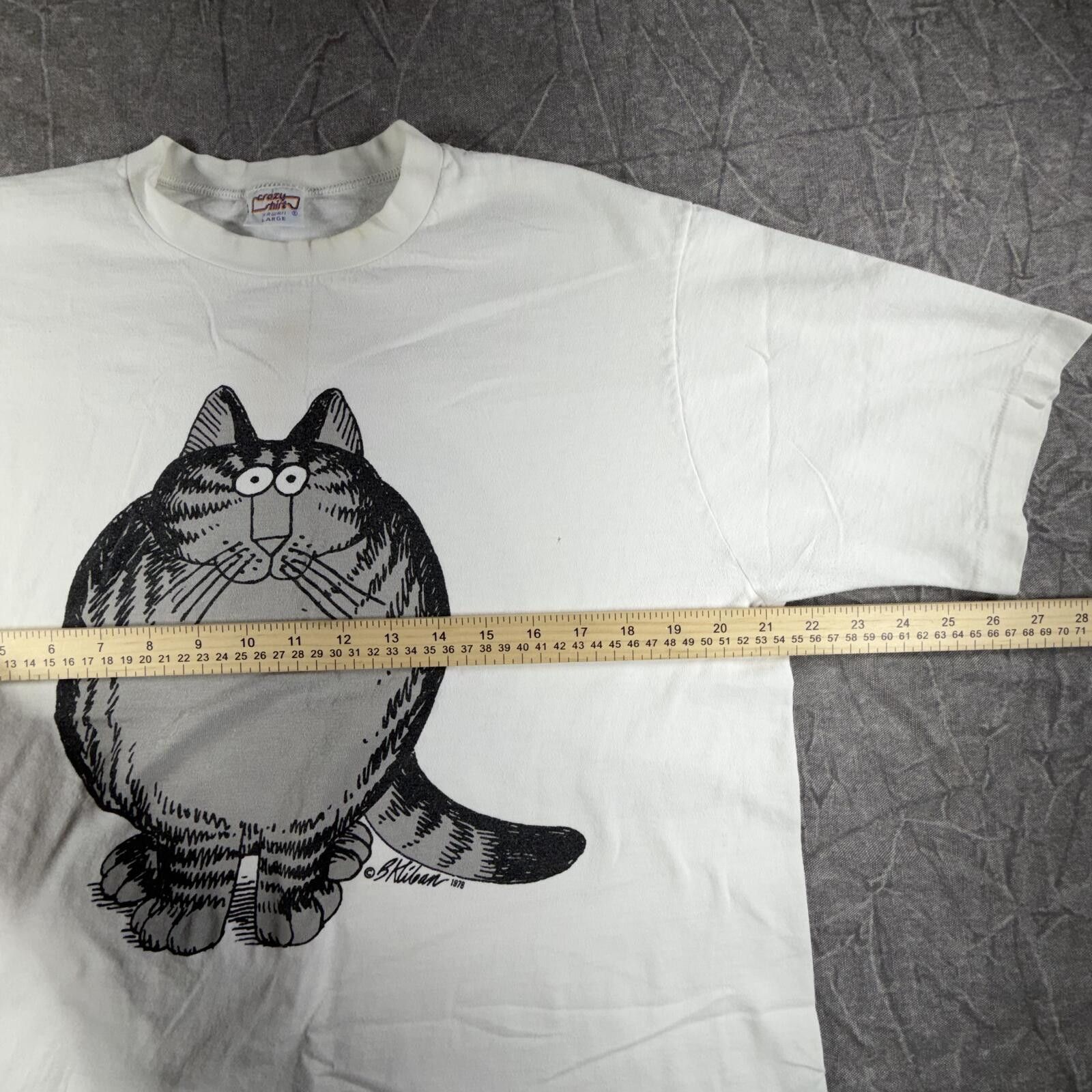 Other Crazy Shirt Shirt Men's L White Vintage 1978 Cat Print Size ONE SIZE - 3 Thumbnail