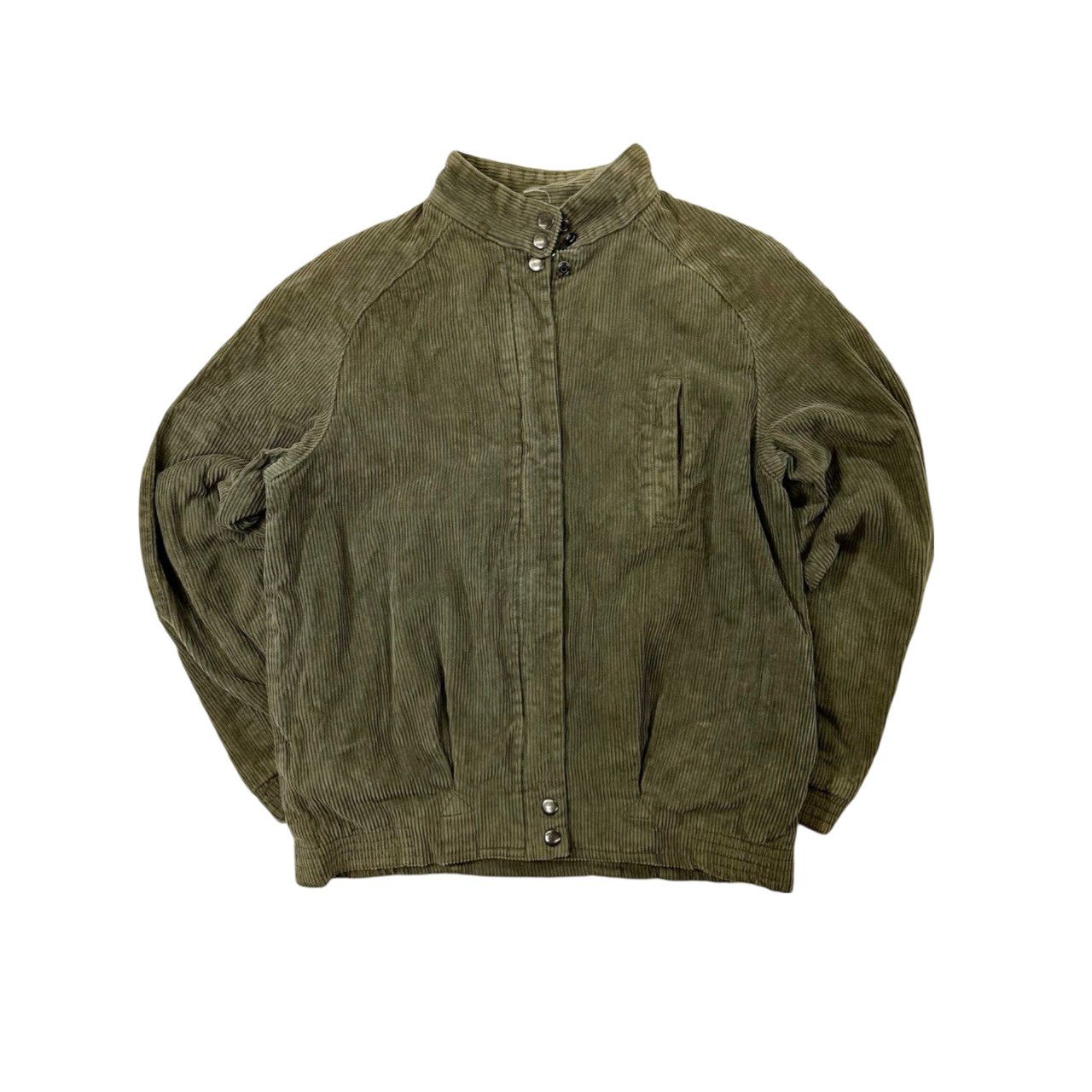 Streetwear × Vintage Vintage 90s Green Corduroy Zip Up Light
