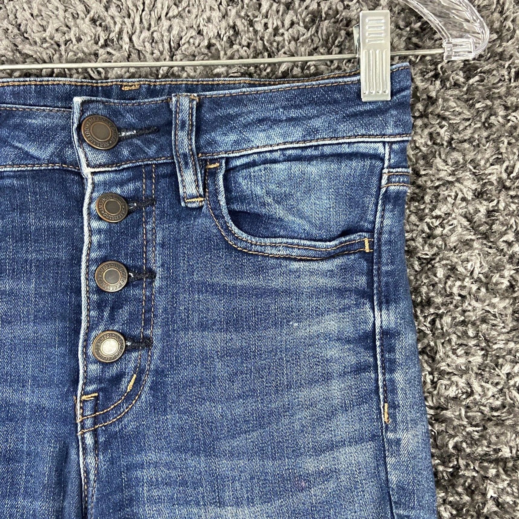 American Eagle Outfitters AMERICAN EAGLE Next Level Stretch Hi-Rise Crop Jegging Distressed Jeans Women’s 2 Blue Size 26" / US 2 / IT 38 - 5 Thumbnail