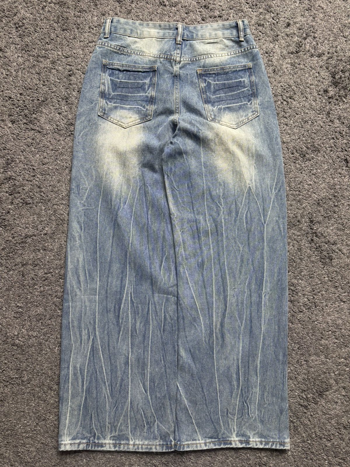 Jean × Vintage Vintage very rare wide leg electric thunder blue baggy jeans Size US 33 - 12 Thumbnail