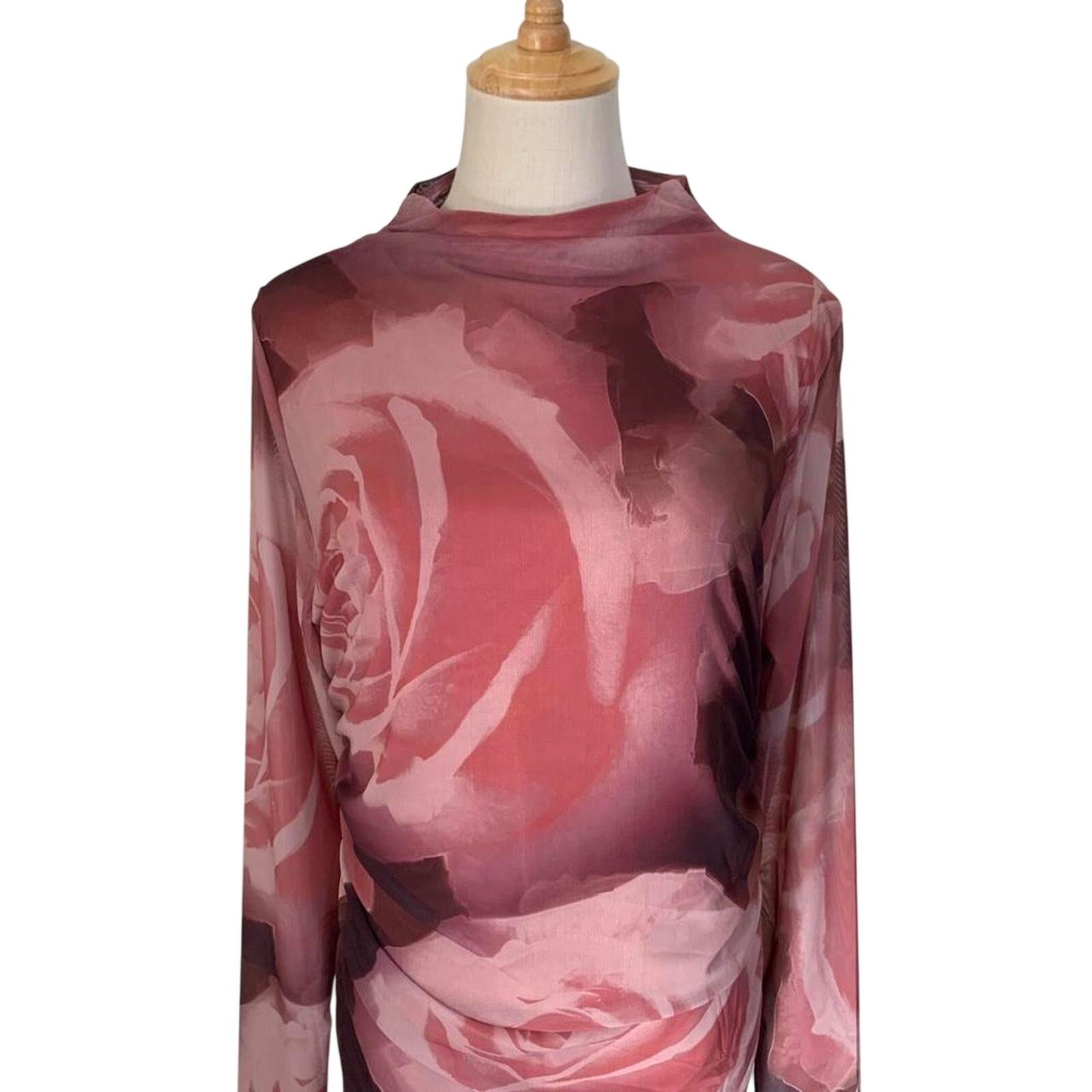 Anthropologie NWT Anthropologie Long Sleeved Ruched Cowl Neck Mini Dress Size XL / US 12-14 / IT 48-50 - 3 Thumbnail