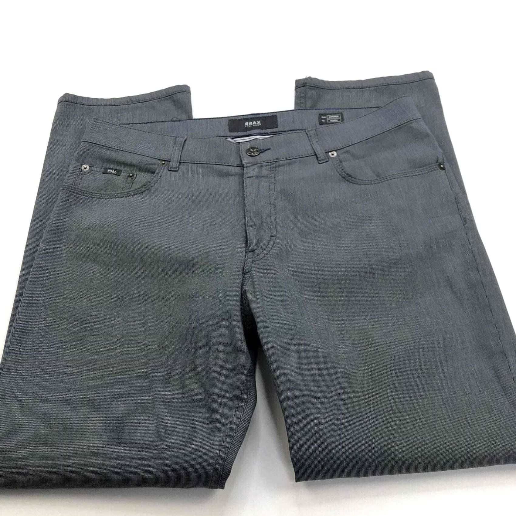 BRAX BRAX Cooper Regular 34x34 Flat Front Chino Pants Gray Mens Straight Leg Wide Belt Loops Pockets Dress Workwear Casual Formal 30L 35W 0 Size US 38 / EU 54 - 3 Thumbnail