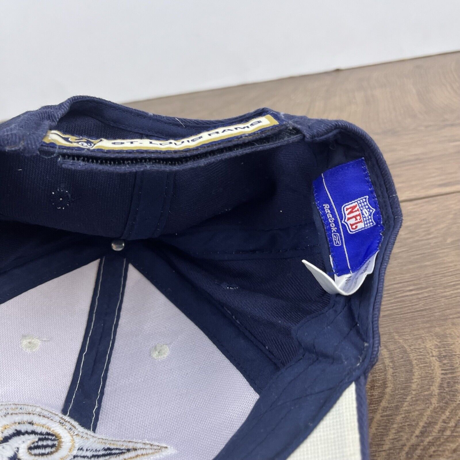 Reebok St Louis Rams NFL Hat Adjustable Hat Reebok White Hat Adjust Size ONE SIZE - 15 Thumbnail
