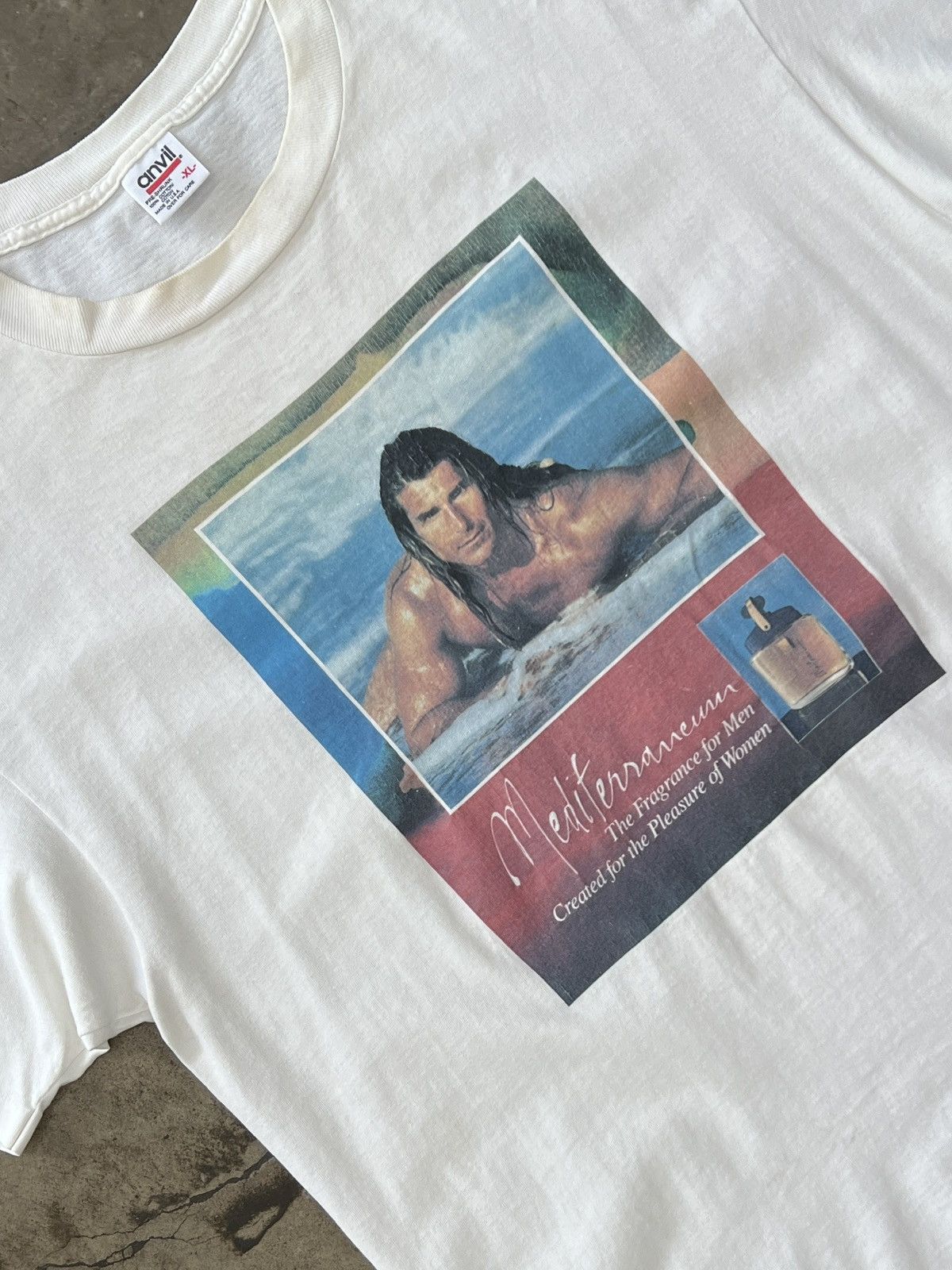 Vintage Vintage Fabio Mediterraneum Fragrance 90s Tee XL Size US XL / EU 56 / 4 - 1 Thumbnail