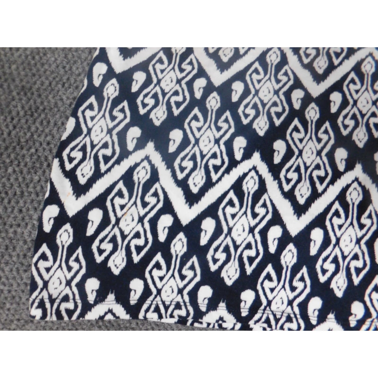 Jones New York Jones New York Womens Blouse XL Blue Geometric Cotton Pullover Short Sleeve Collared Shirt Top Mens Women? Size XL / US 12-14 / IT 48-50 - 6 Thumbnail