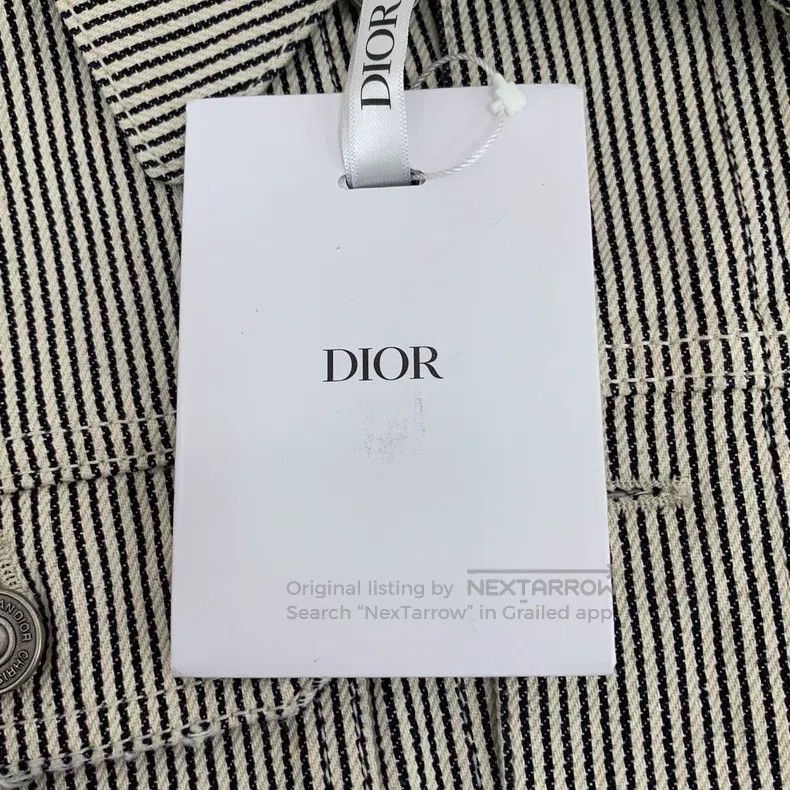 Dior Dior Colour-matched striped bee embroidered cotton lapel s Size XS / US 0-2 / IT 36-38 - 9 Thumbnail