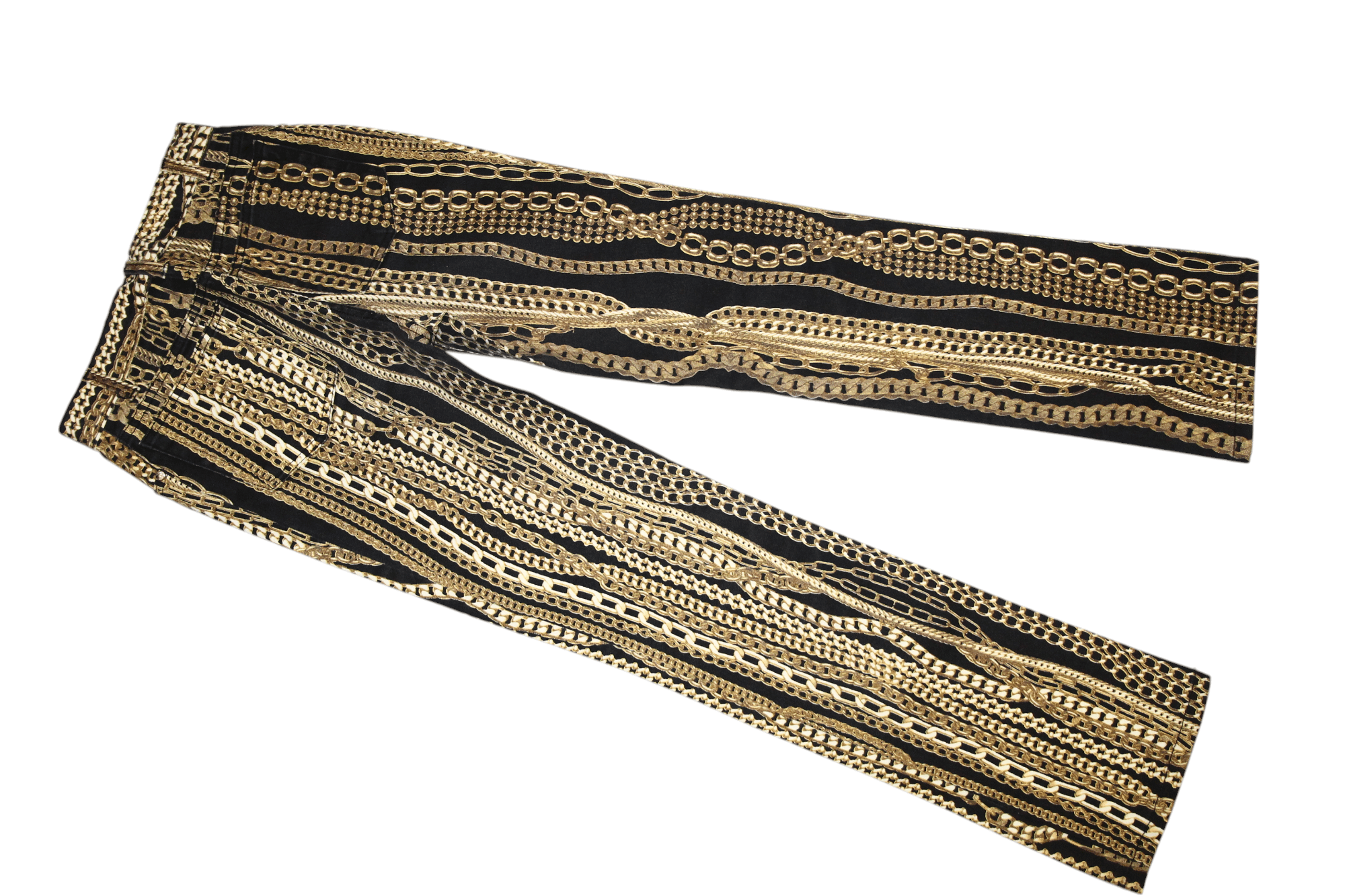 Roberto Cavalli Made in Italy. Roberto Cavalli Gold Chain Y2K Luxury Jeans Size US 28 / EU 44 - 4 Thumbnail