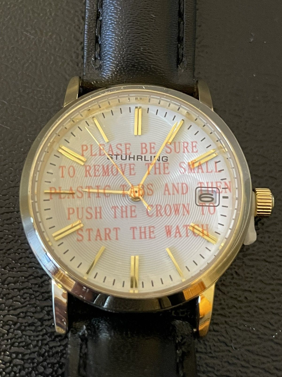 Sturhling Stuhrling women’s watch w/ black leather strap Size ONE SIZE - 4 Thumbnail