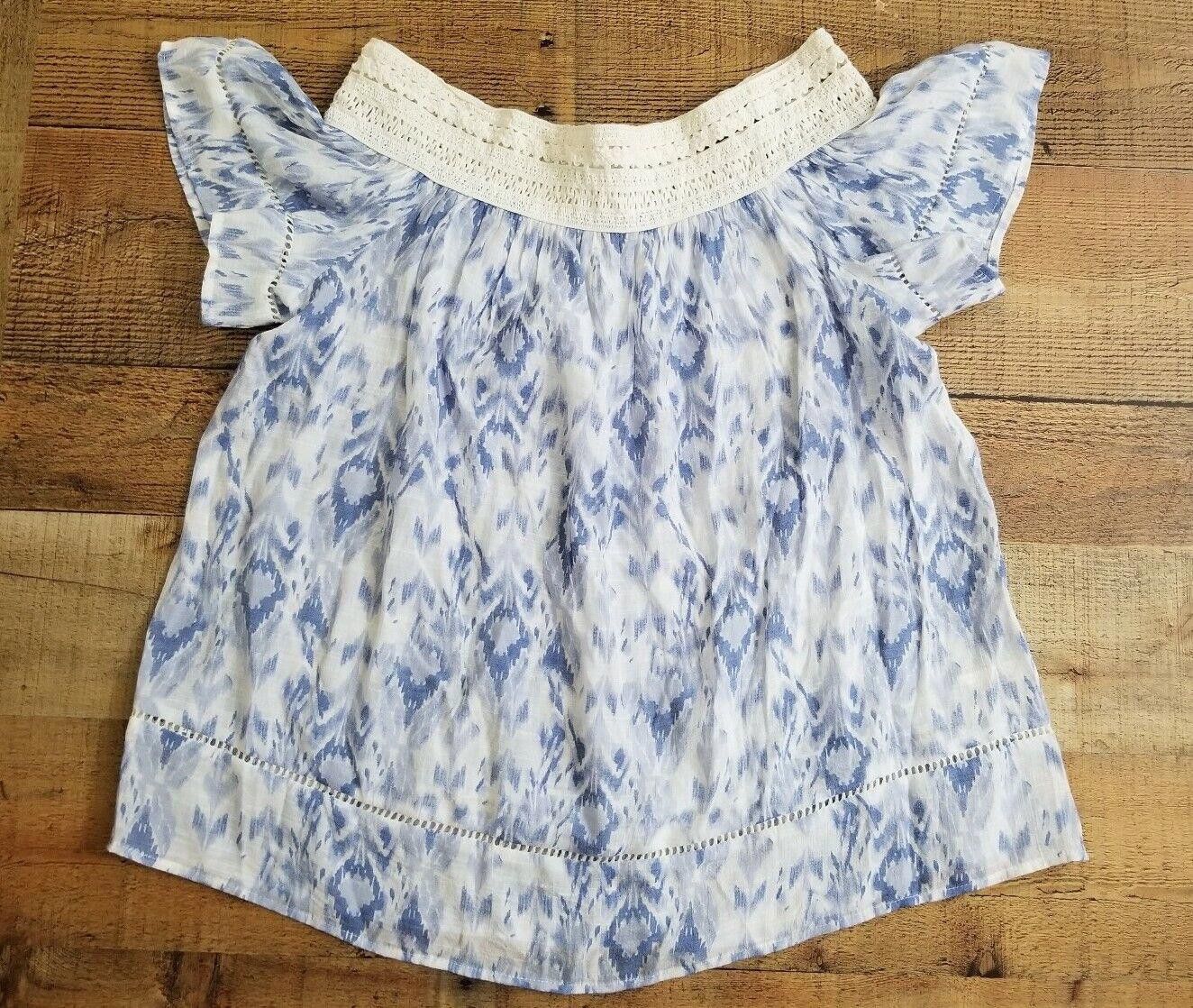 Designer Westbound Petites Top medium Blue White Off The Shoulder Size M / US 6-8 / IT 42-44 - 1 Thumbnail
