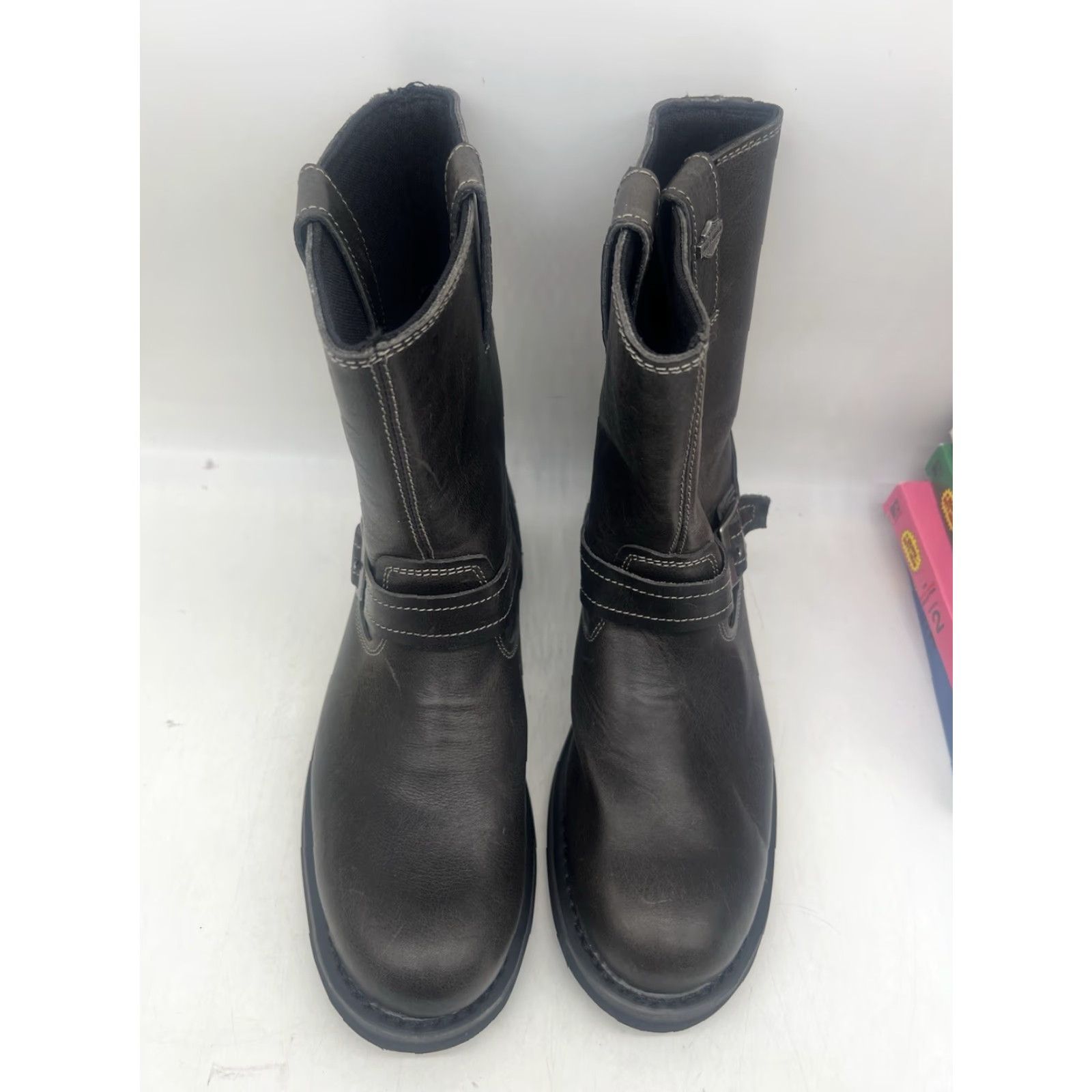 Harley Davidson Harley-Davidson D93849 Leather Motorcycle Boots Mens Size 10.5 Brown Biker Size US 10.5 / EU 43-44 - 3 Thumbnail