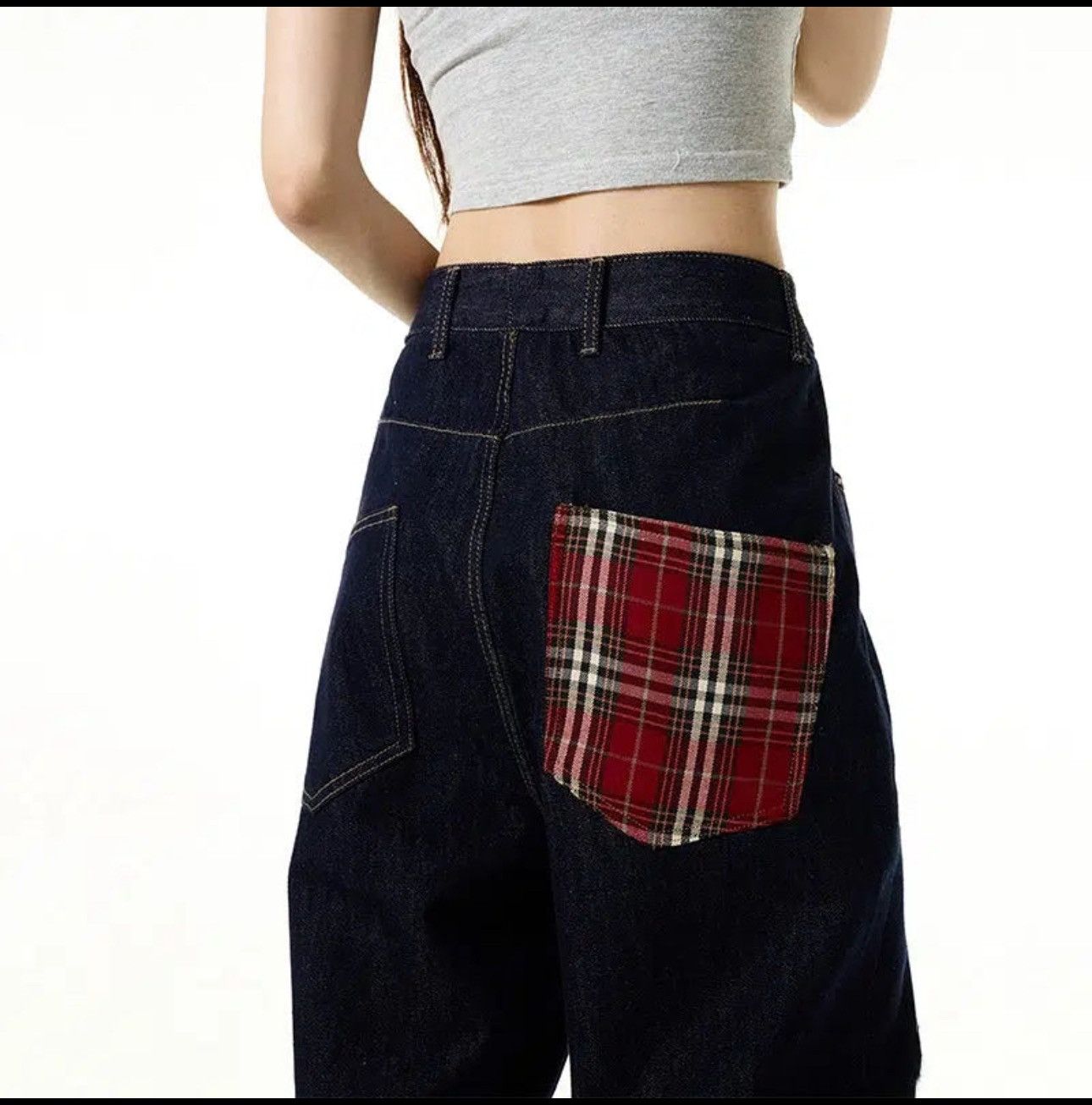 Other Plaid Wide-leg jeans Size US 36 / EU 52 - 4 Thumbnail