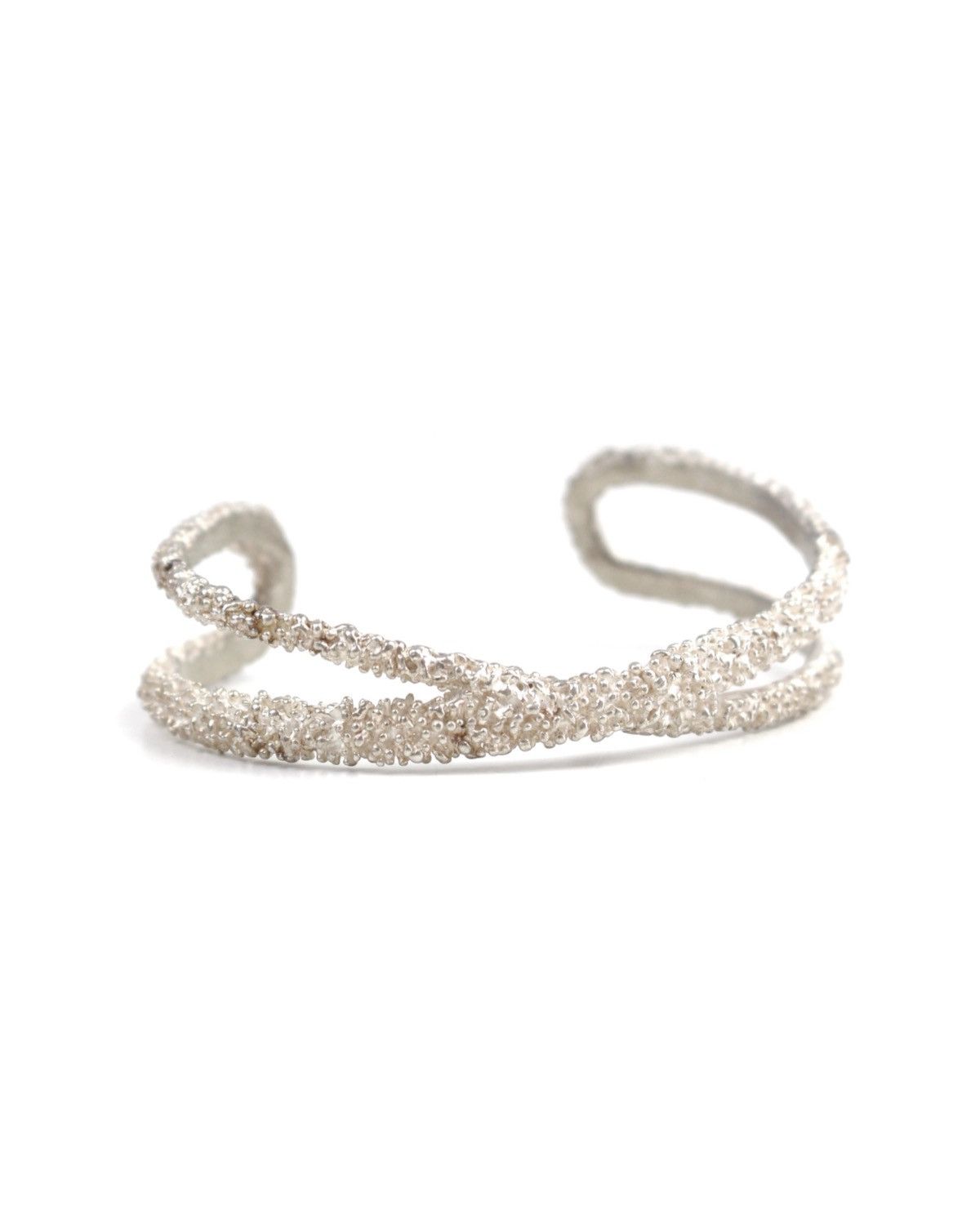 Vintage 2000S JAPANESE MADE TEXTURED SILVER-TONE TWIST CUFF BRACELET Size ONE SIZE - 1 Thumbnail