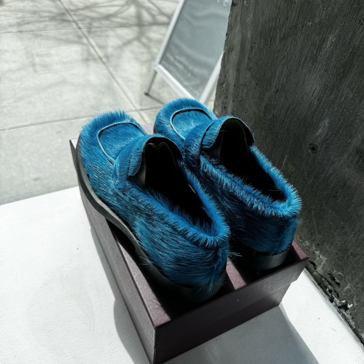 Camper × CamperLab CAMPERLAB MIL 1978 Square Toe Fur Loafers