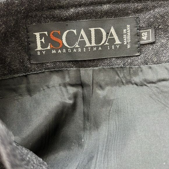 Escada × Vintage Escada by Margaretha Ley Pockets Wool Pencil Skirt 80s Size 28" / US 6 / IT 42 - 7 Thumbnail
