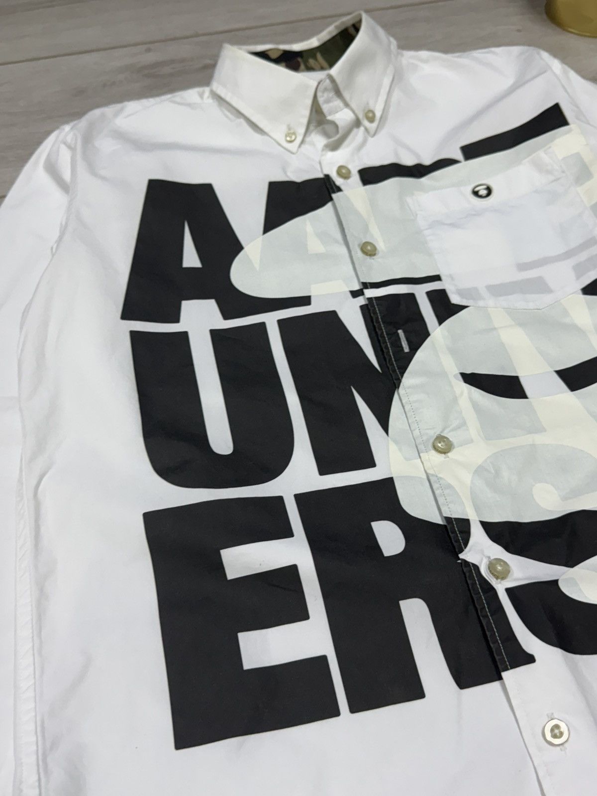 Aape Aape by Bape white and camo button up universe Size US L / EU 52-54 / 3 - 3 Thumbnail