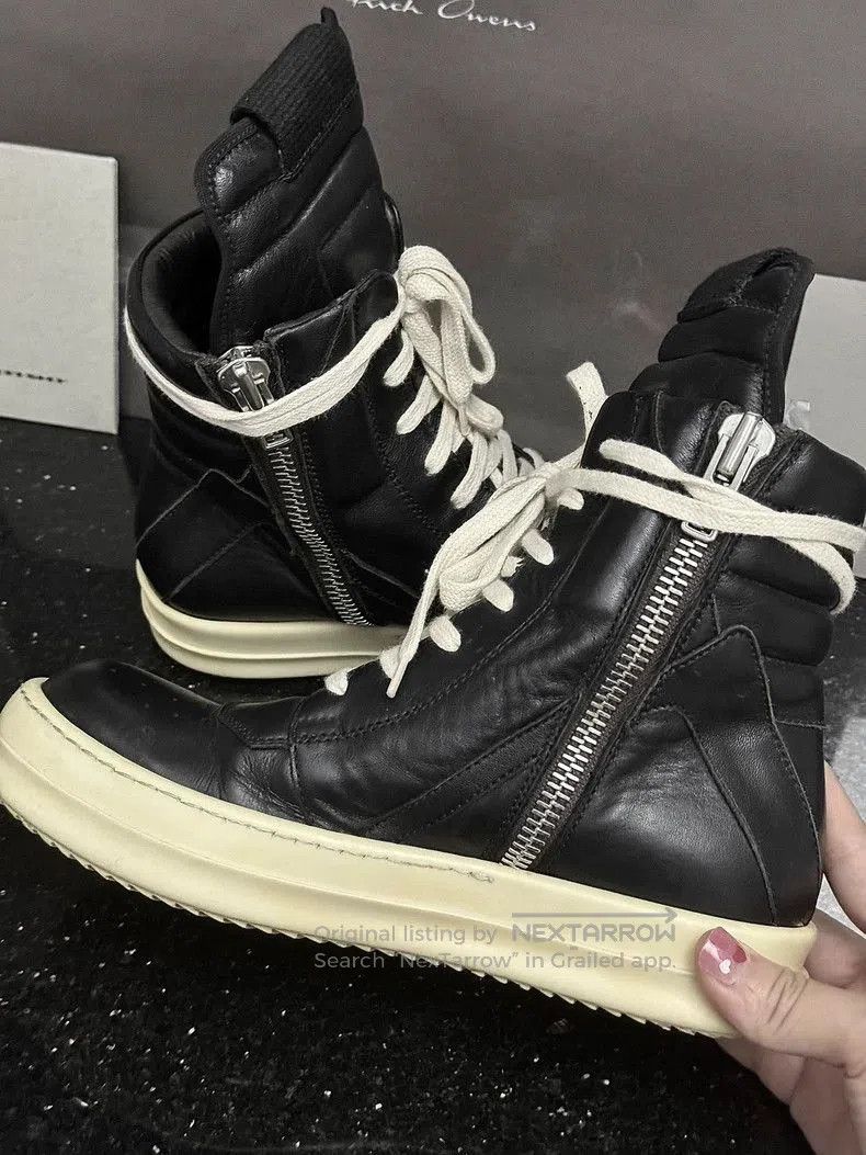 Rick Owens Rick Owens Black and White Leather Sneakers. Size US 5 / IT 35 - 4 Thumbnail