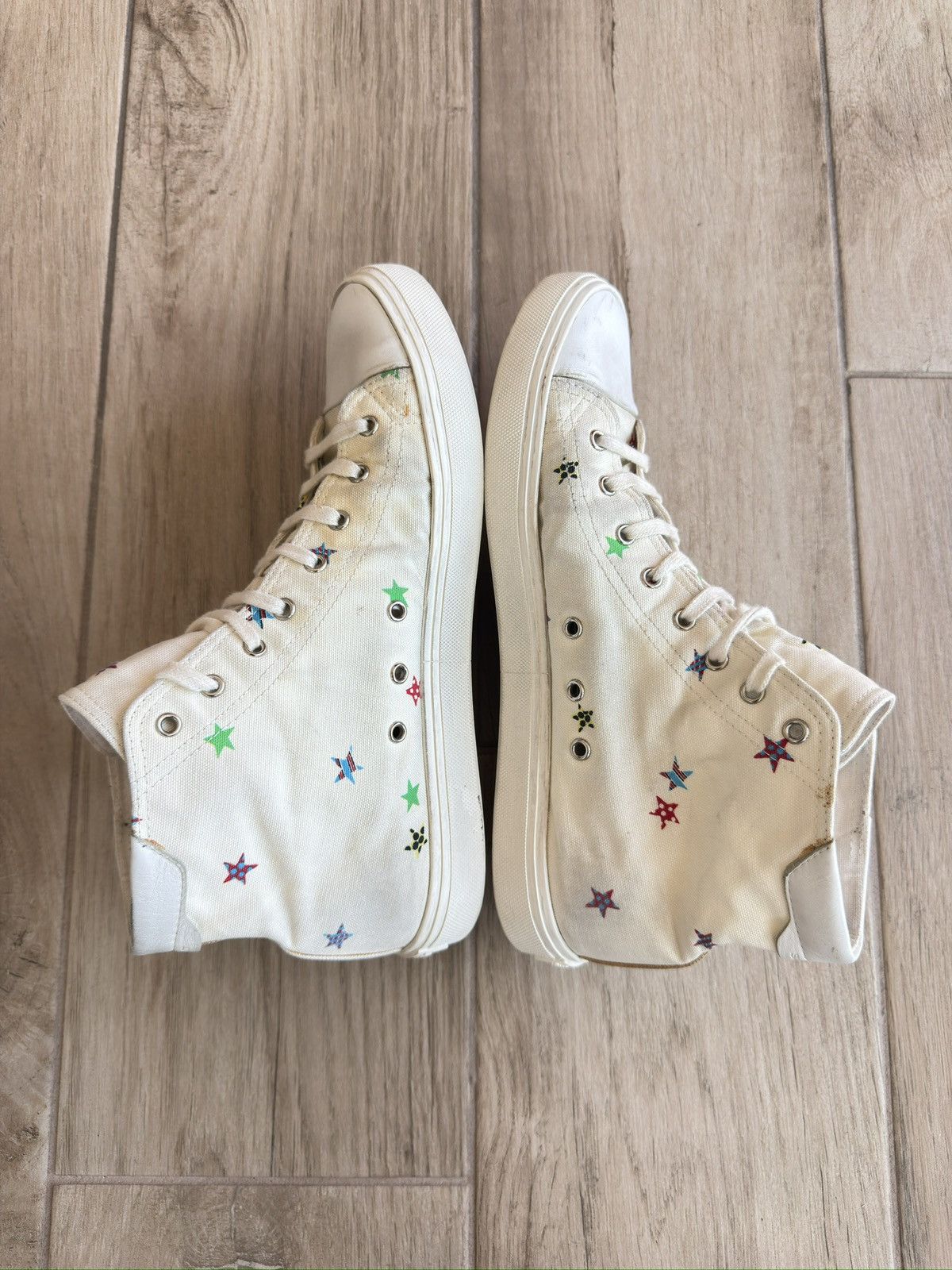 Saint Laurent Paris Solaris Fan Star Moon Plus Converse High-Top Sneaker Size US 11 / EU 44 - 6 Thumbnail