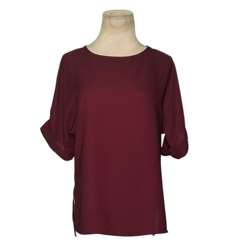 Asos Asos burgundy red short sleeves tunic top size 4 Size S / US 4 / IT 40 - 1 Thumbnail