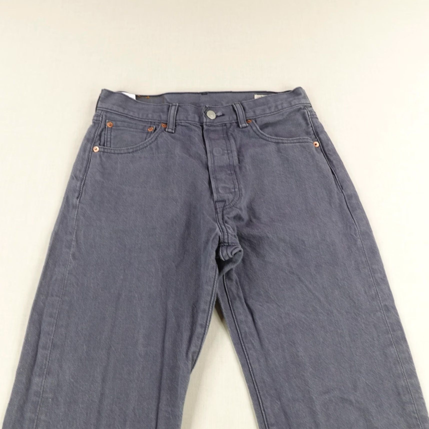 Levi's Levi's 501 Jeans Mens 30x30 Gray Straight Leg Cotton Button Fly White Oak Cone Denim Size US 30 / EU 46 - 2 Thumbnail