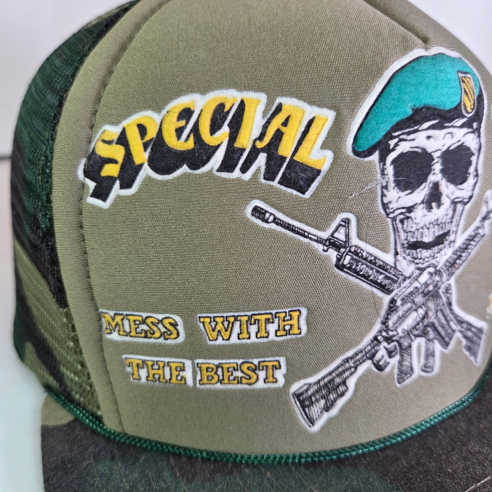 Other 80s Special Forces Skull Trucker Hat Size ONE SIZE - 5 Thumbnail