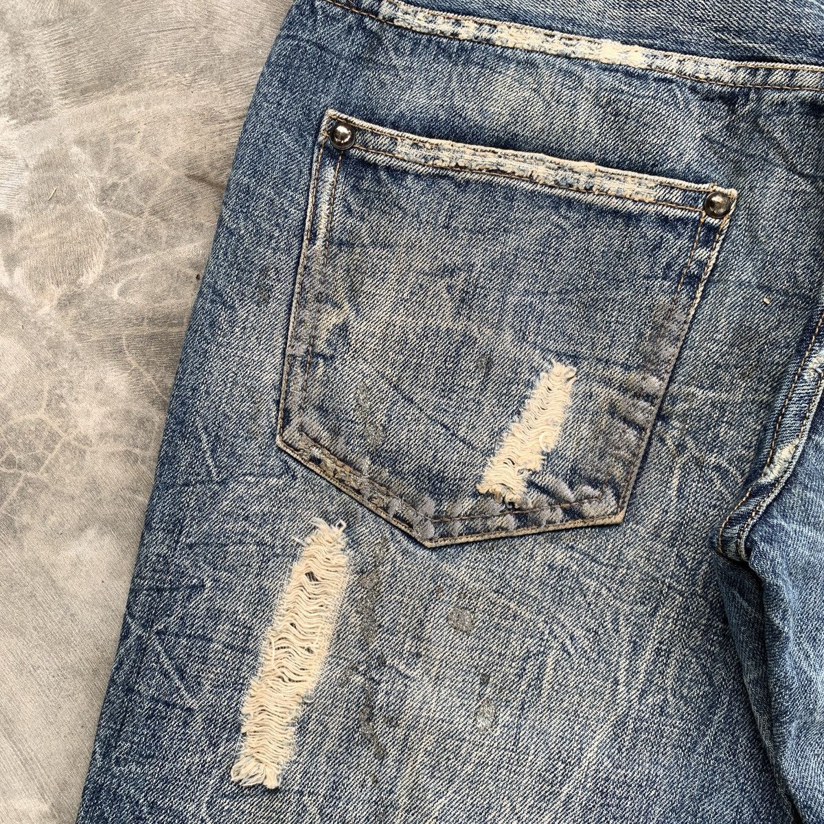 Le Grande Bleu (L.G.B.) Crazy Midas Glitter Paint Splatter ifsix LGB Flared Jeans Size US 31 - 10 Thumbnail