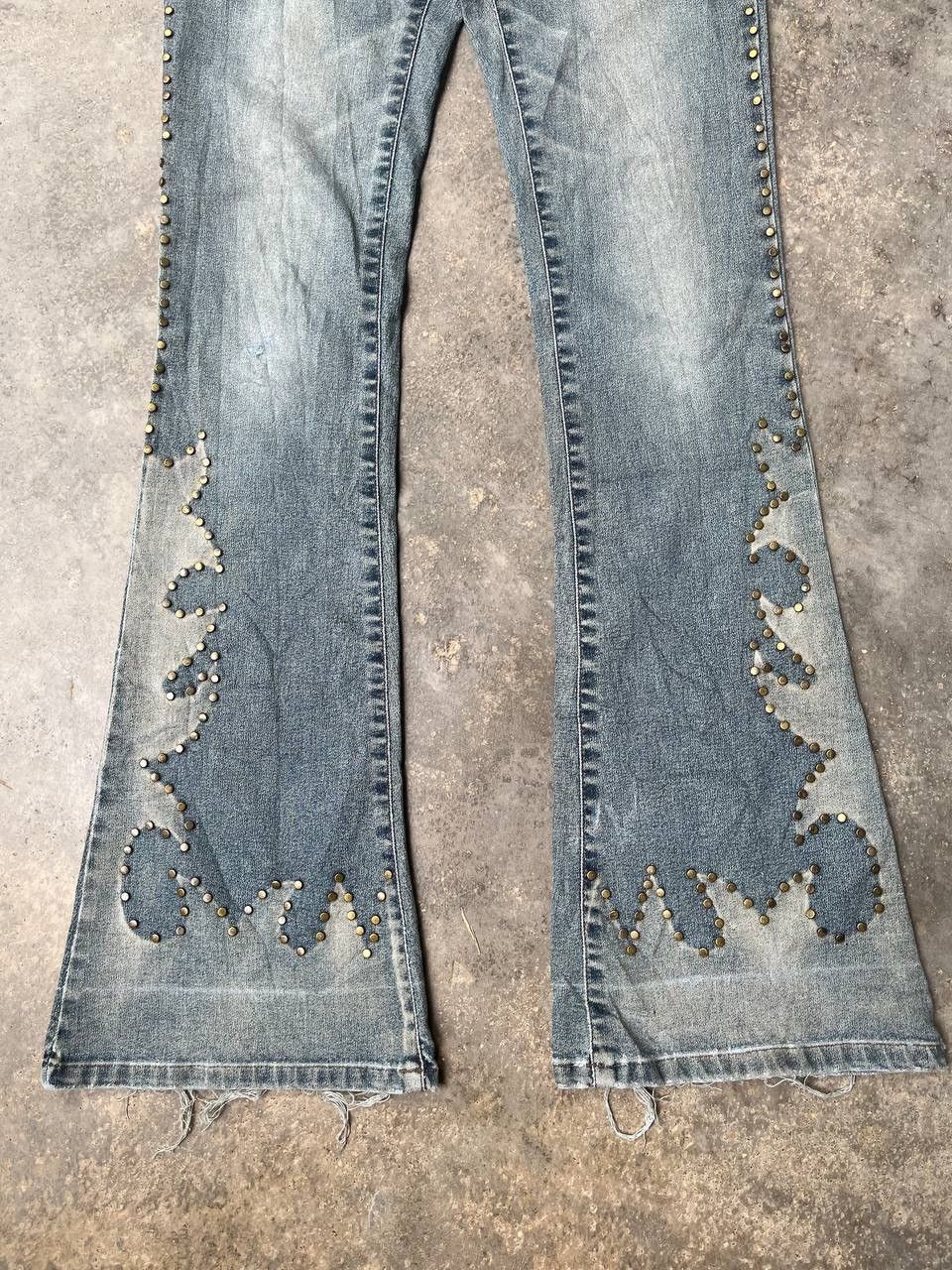 Japanese Brand JAPANESE BRAND FLARED JEANS RARE DESIGN Size 29" - 7 Thumbnail