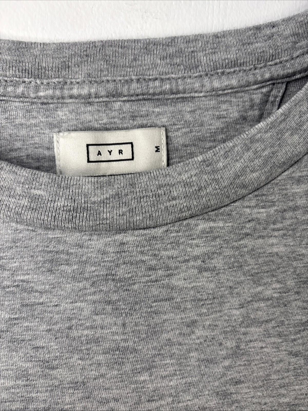 AYR Men’s AYR Pima Cotton Crewneck Tee Gray Med Relaxed Fit Peru Size US M / EU 48-50 / 2 - 2 Thumbnail