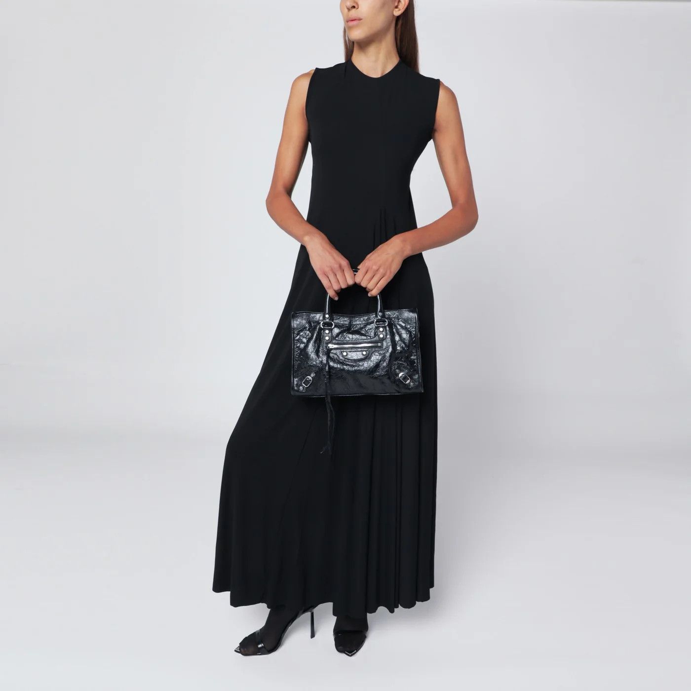 Balenciaga o1d2blof0426 Sleeveless Long Dress in Black Size S / US 4 / IT 40 - 2 Thumbnail