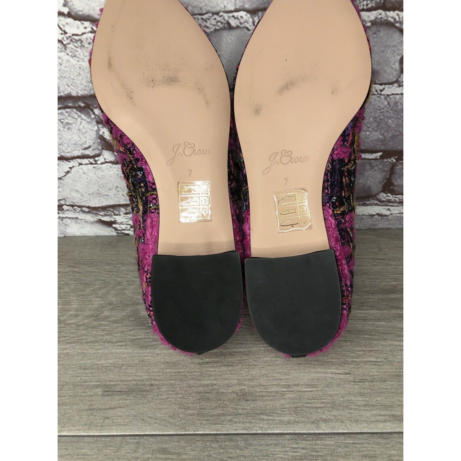 J.Crew J. Crew K2904 Pink Fresh Berry Tweed Pointed Toe Flats Women Size US 7 / IT 37 - 10 Thumbnail