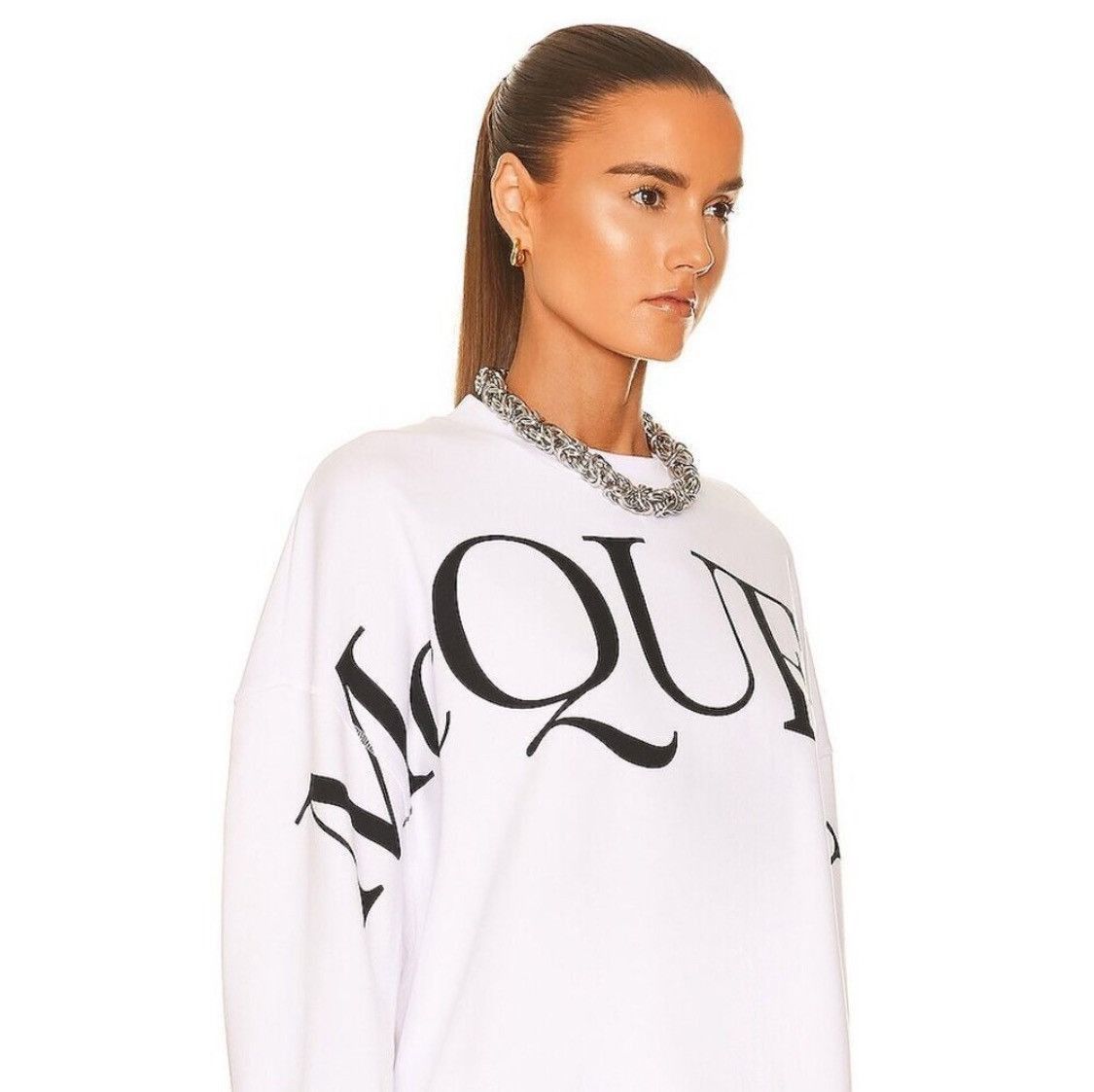 Alexander McQueen Alexander McQueen Oversized Logo Sweatshirt – White Size US L / EU 52-54 / 3 - 4 Thumbnail
