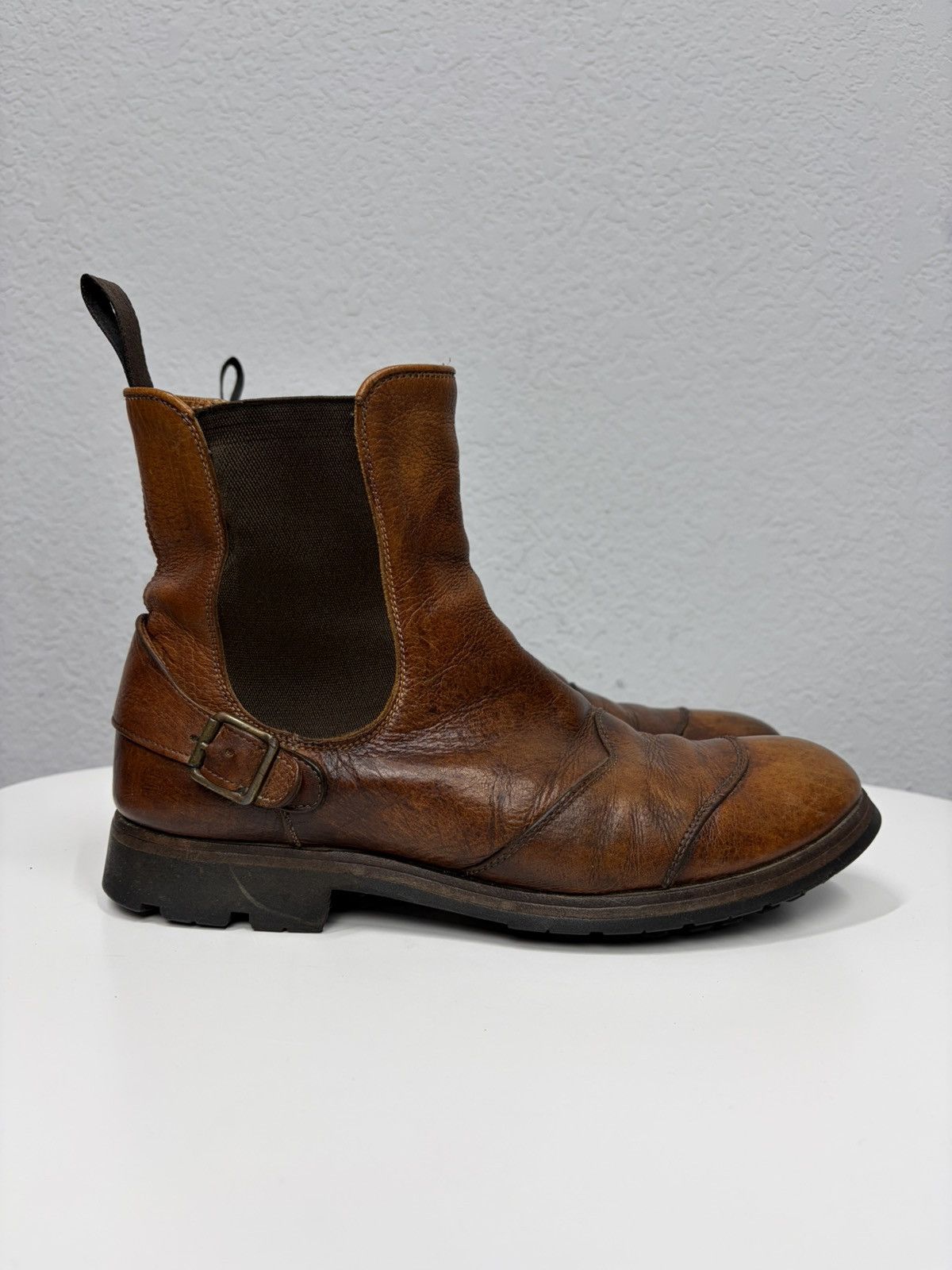 Hedi Slimane Vintage Y2K Guidi CCP Style Distressed Leather Biker Boots Size US 10 / EU 43 - 6 Thumbnail
