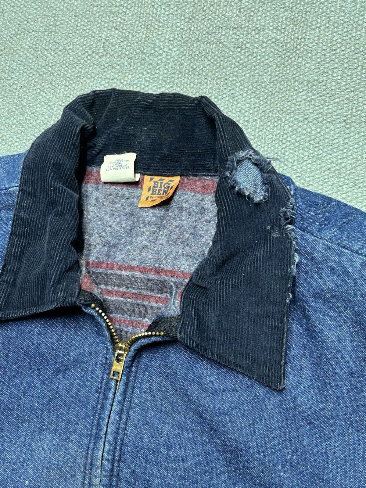 Vintage wrangler Big Ben denim jacket slash pocket distressed 44 L Size US L / EU 52-54 / 3 - 5 Thumbnail