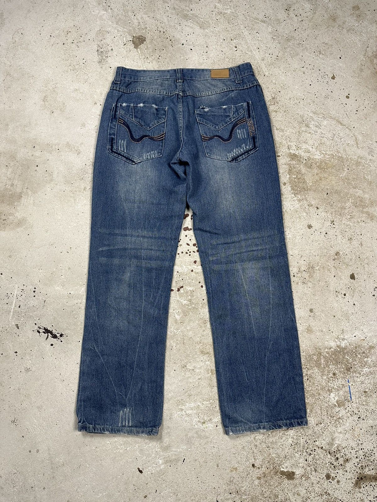 Japanese Brand × Vintage Vintage Y2K Japanese Reworked Baggy Denim Pants Jeans Size US 33 - 2 Thumbnail