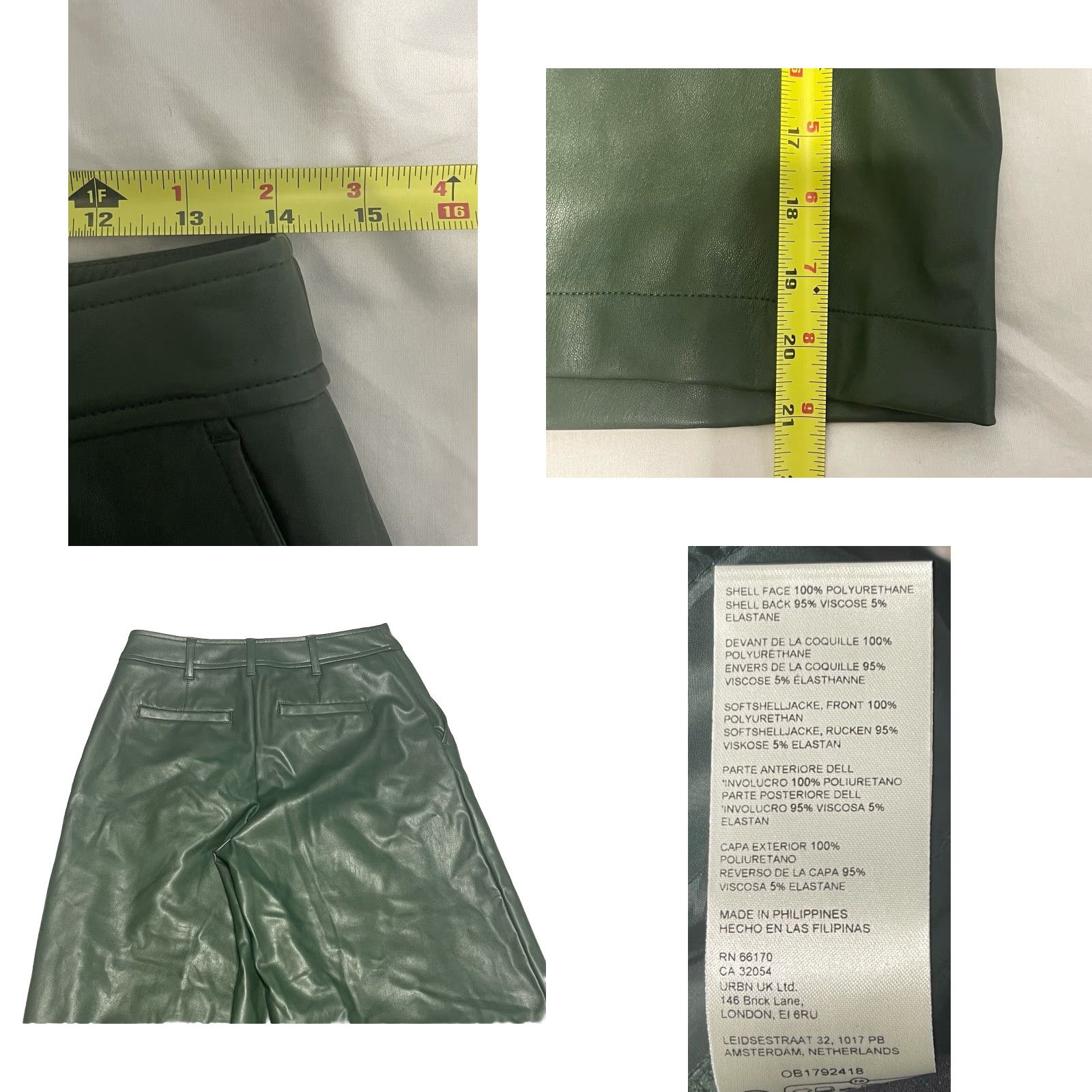 Anthropologie Anthropologie Faux Leather Culottes Pants Women Green Size 4 Regular Inseam 21" Waist 28" Flat Front Pockets Zip NWT Size 27" / US 4 / IT 40 - 8 Thumbnail