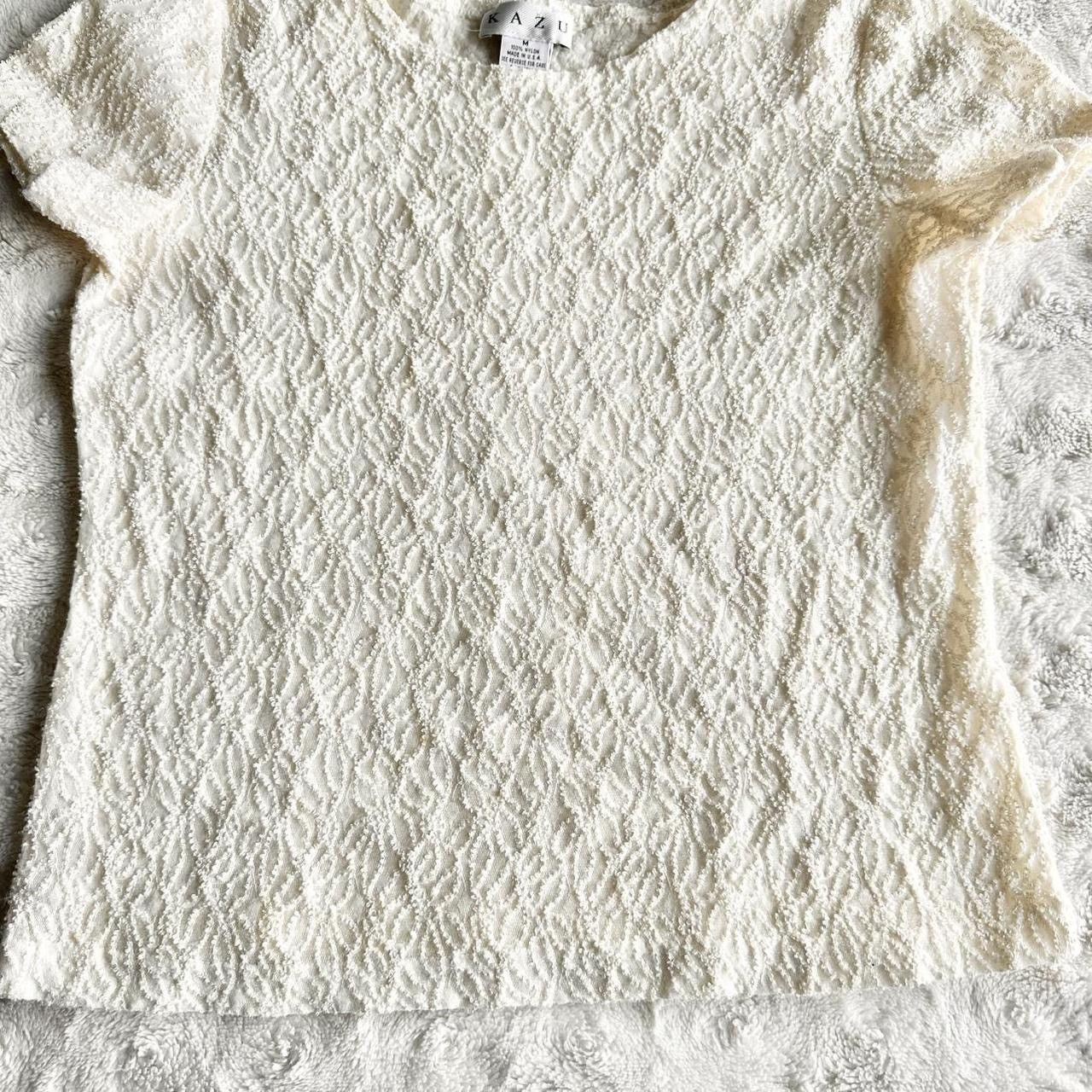 Other Vintage Textured Shirt Tee Womens Ivory Kazu Angelic Fairy Size M / US 6-8 / IT 42-44 - 4 Thumbnail