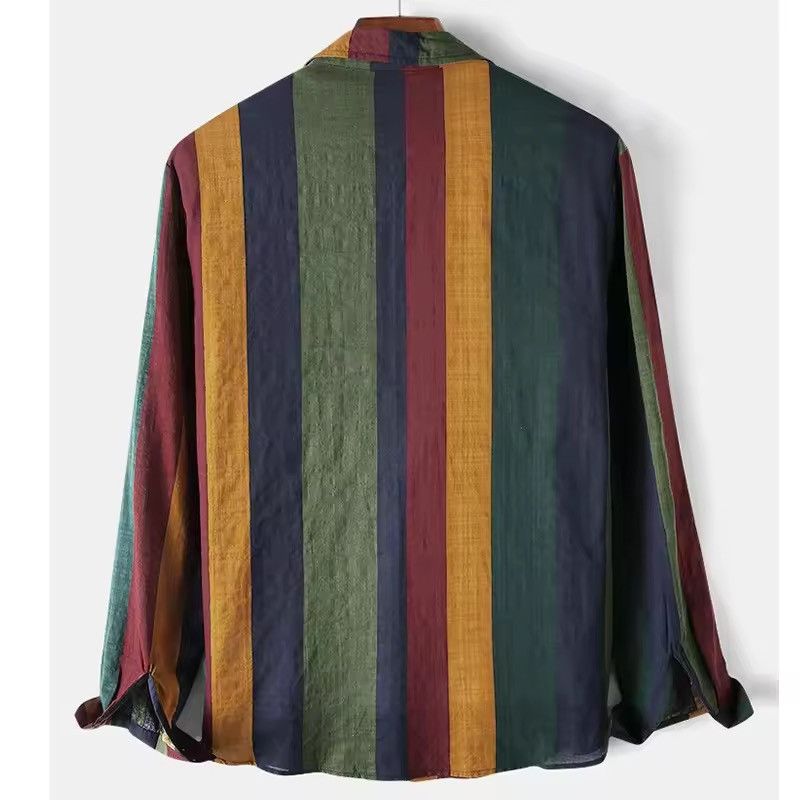 Japanese Brand Colorful Vertical Stripes Loose Long Sleeve Shirt Size US L / EU 52-54 / 3 - 2 Thumbnail