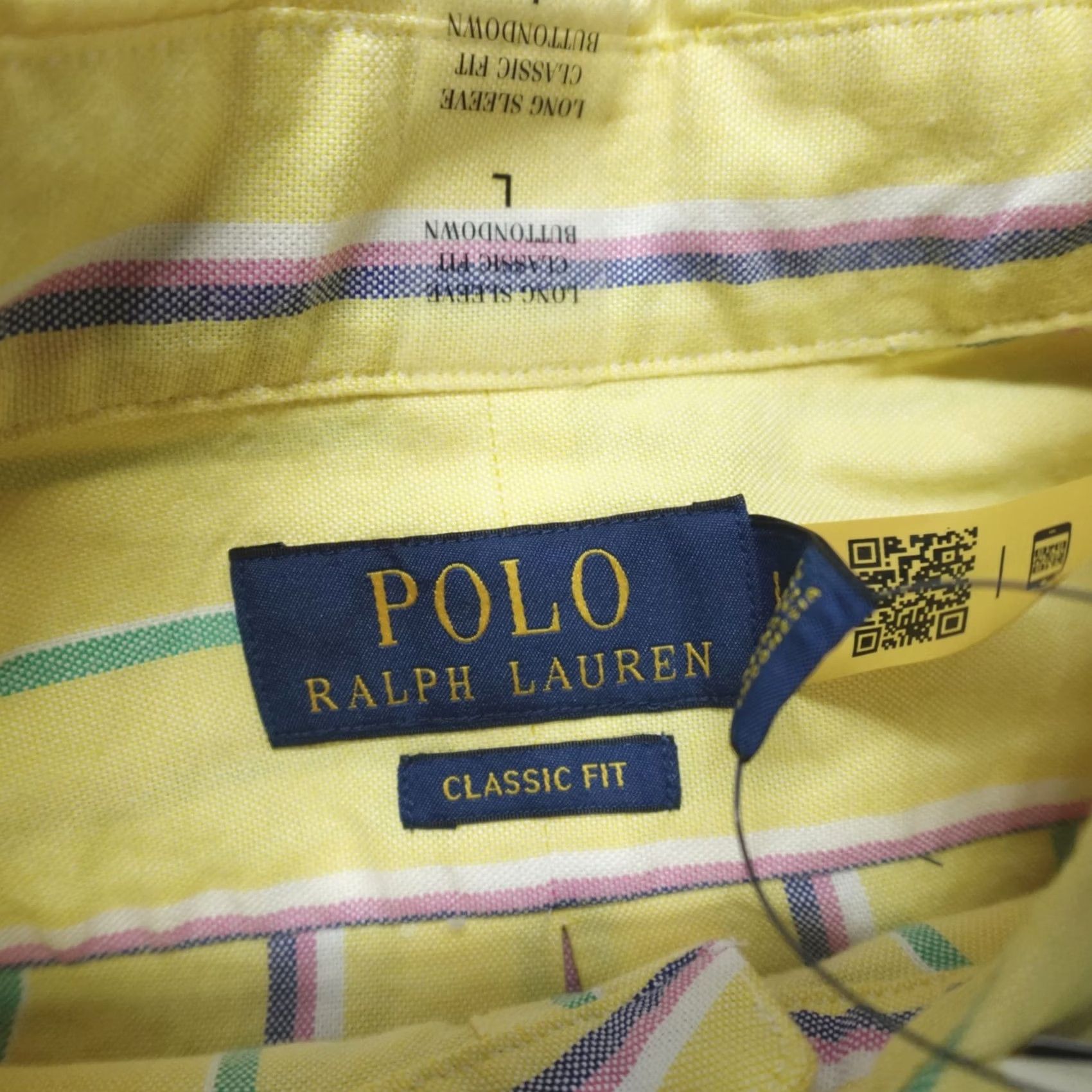 Polo Ralph Lauren Polo Ralph Lauren Button Down Shirt Mens L Oxford Classic Fit Yellow Striped Size US L / EU 52-54 / 3 - 4 Thumbnail